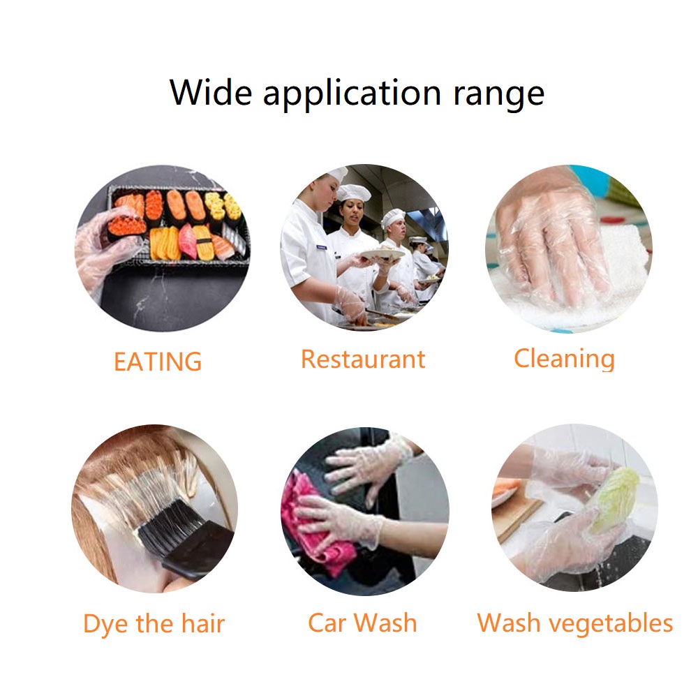 MoloTAR 500 Pieces Plastic Disposable Food Prep Gloves,Disposable Work  Gloves for Cooking,Cleaning,Food Handling, [ One Size Fits Most ]-MoloTAR